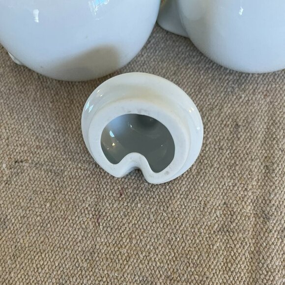 Vintage 1998 White Porcine Sugar & Creamer Coffee Set - Picture 4 of 9